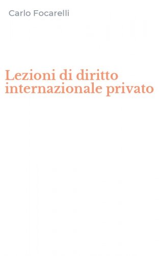 Lezioni di diritto internazionale privato