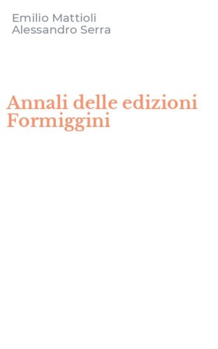 Annali delle edizioni Formiggini