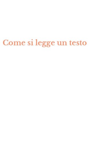 Come si legge un testo