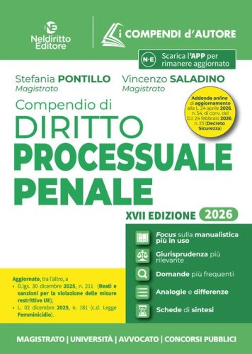 Compendio di procedura penale 2026