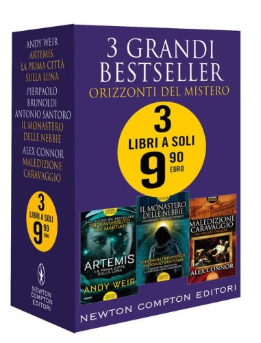 3 grandi bestseller. Orizzonti del mistero: Artemis. La prima citt&agrave; sulla luna-Il monastero delle nebbie-Maledizione Caravaggio