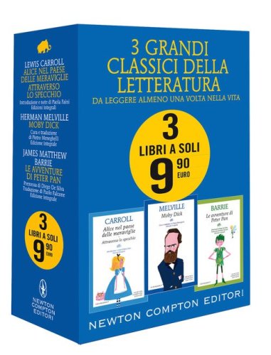 3 grandi classici: Alice nel paese delle meraviglie. Attraverso lo specchio-Moby Dick-Le avventure di Peter Pan