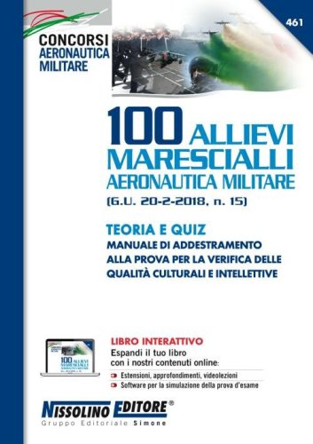 100 allievi marescialli aeronautica militare (G.U. 20-2-2018, n. 15). Teoria e quiz