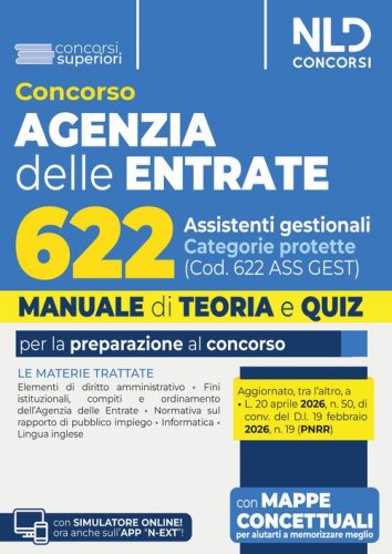 Concorso Agenzia delle Entrate 622 assistenti gestionali categorie protette. Manuale di teoria e quiz