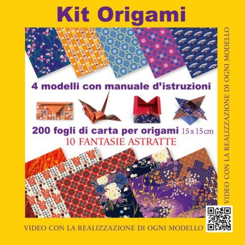 Kit origami. 10 fantasie astratte. Strappa e piega XXL