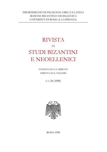 Rivista di studi bizantini e neoellenici