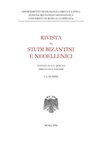 Rivista di studi bizantini e neoellenici
