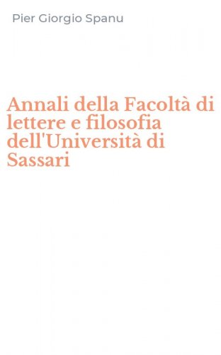 Annali della Facolt&agrave; di lettere e filosofia dell'Universit&agrave; di Sassari