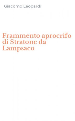 Frammento aprocrifo di Stratone da Lampsaco