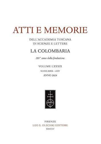 Atti e memorie dell'Accademia toscana di scienze e lettere &laquo;La Colombaria&raquo;. Nuova serie