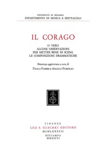 Il corago o vero alcune osservazioni per metter bene in scena le composizioni drammatiche