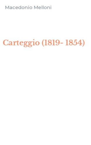 Carteggio (1819-1854)