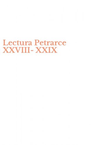 Lectura Petrarce XXVIII-XXIX