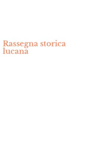 Rassegna storica lucana