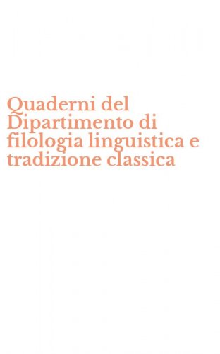 Quaderni del Dipartimento di filologia linguistica e tradizione classica