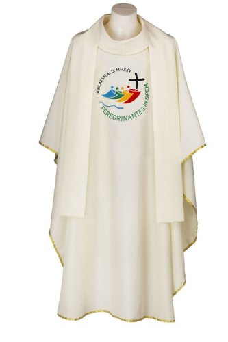 CASULA DEL GIUBILEO - Casula bianca con il logo del Giubileo ricamato