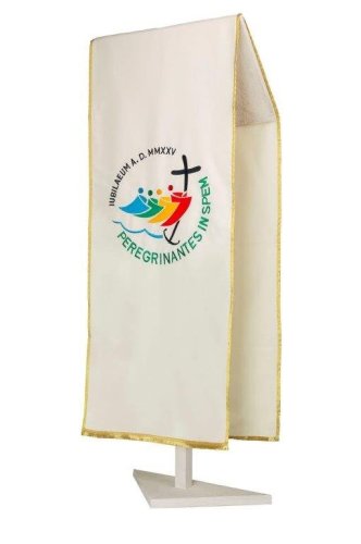 COPRILEGGIO GIUBILEO - Coprileggio bianco on il logo del Giubileo ricamato