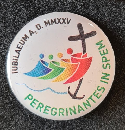 SPILLA CON LOGO DEL GIUBILEO 2025 - La spilla misura 21 mm ed &egrave; completa di pin