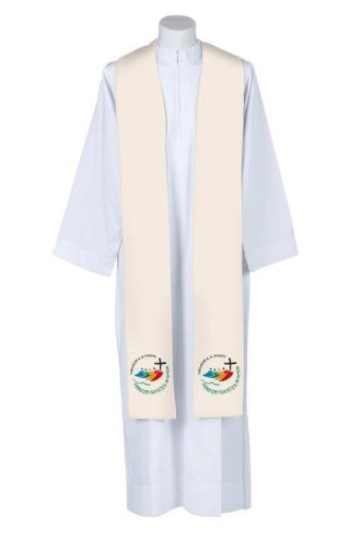 STOLA DEL GIUBILEO - Stola bianca con il logo del Giubileo ricamato