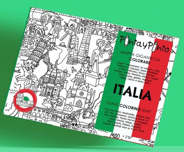 MAPPA DELL'ITALIA DA COLORARE 70x100 cm