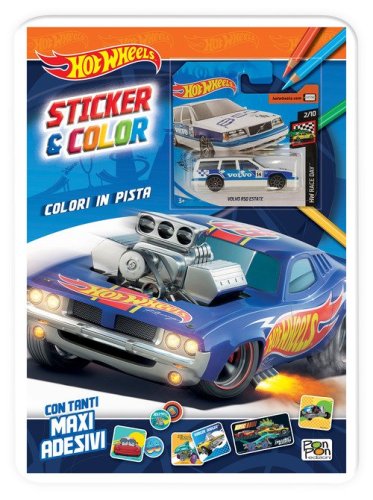 Colori in pista. Hot Wheels. Sticker & color