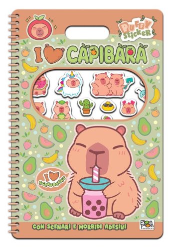 I love capibara. Puffy sticker. I love scrapbooks