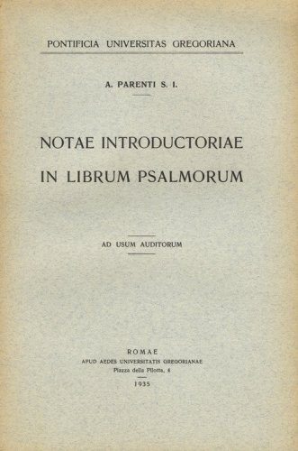 Notae introductoriae in librum psalmorum