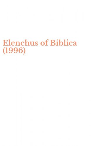 Elenchus of Biblica (1996)
