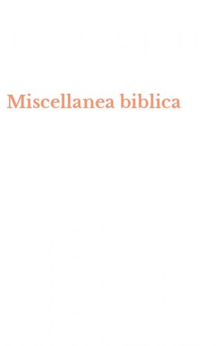 Miscellanea biblica