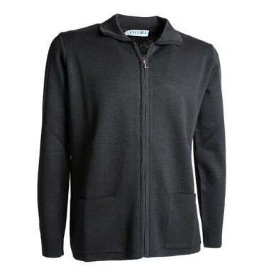 GIACCA DONNA CON ZIP COLORE NERO - 50% lana 50% acrilico.