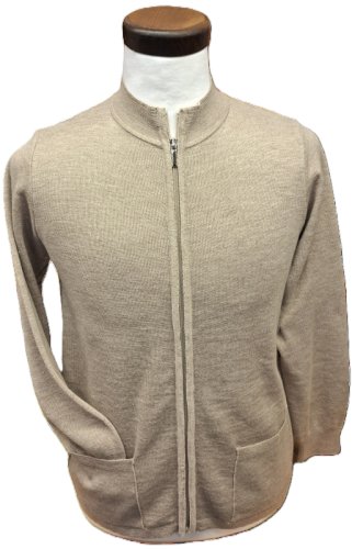 GIACCA COREANA CON ZIP E TASCHE DONNA BEIGE - 50% lana 50% acrilico