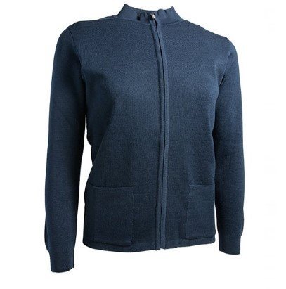 GIACCA COREANA CON ZIP E TASCHE DONNA BLU