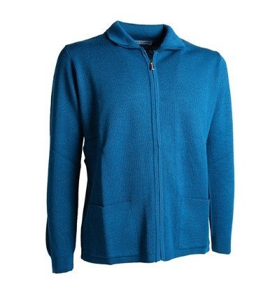 GIACCA DONNA CON ZIP, BLU ELETTRICO - 50% lana + 50% acrilico