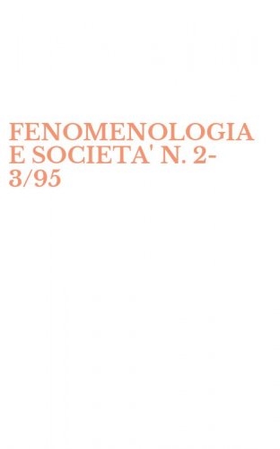 FENOMENOLOGIA E SOCIETA' N. 2-3/95