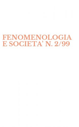FENOMENOLOGIA E SOCIETA' N. 2/99