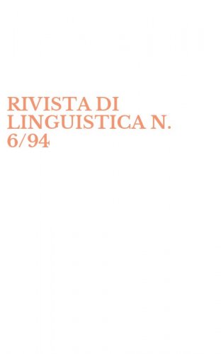 RIVISTA DI LINGUISTICA N. 6/94