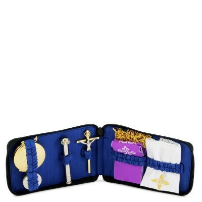 ASTUCCIO PORTAVIATICO TASCABILE IN VERA PELLE - Astuccio in vera pelle internamente foderato in raso blu. Misure: 15,5 x 2 x 10 cm.