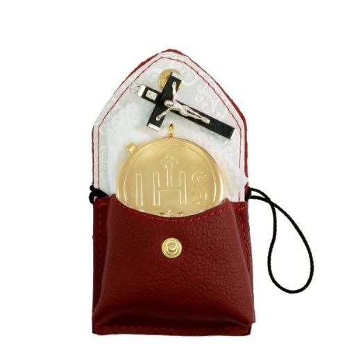 BORDEAUX ASTUCCIO PORTA TECA - COMPLETO DI TECA IN OTTONE DORATO 24K, CROCE IN LEGNO E PURIFICHINO