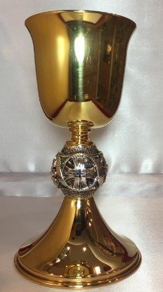 CALICE CON NODO CROCE E UVA - Altezza cm 19,5.
