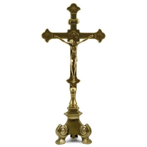 CROCE FIAMMINGA OTTONE LUCIDO 33 CM