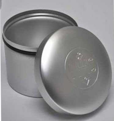 PORTA OSTIE IN ALLUMINIO - Diametro 9 cm, altezza 7 cm.
