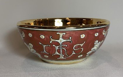 BOLO STILE "RUBINO" IN CERAMICA - Diametro 14 cm.