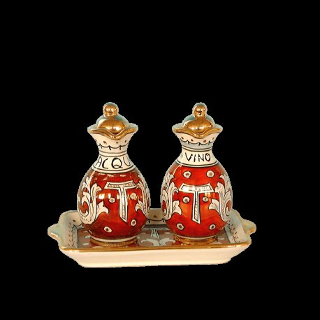 Ampolline complete di piattino - decorazione "Tau"
