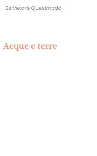 Acque e terre