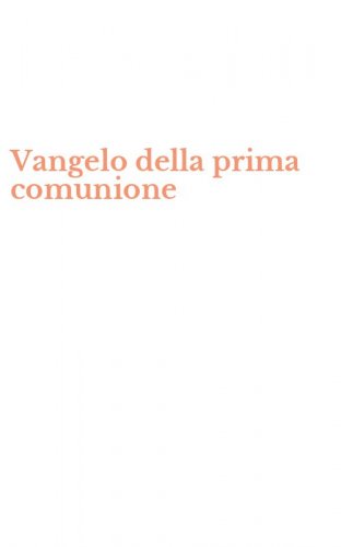 Vangelo della prima comunione