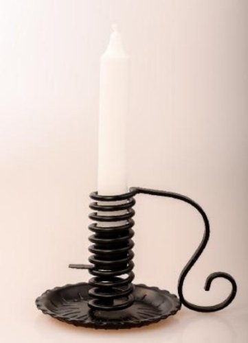 10-932 PORTACANDELE SPIRALE NERO H. 12 CM