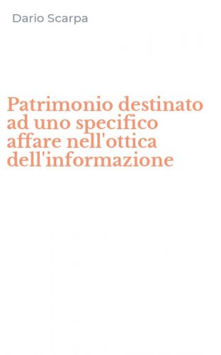 Patrimonio destinato ad uno specifico affare nell'ottica dell'informazione