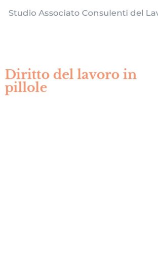 Diritto del lavoro in pillole