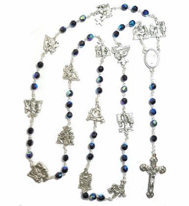 CORONA ROSARIO VIA CRUCIS - Con le 15 stazioni a medaglia.
