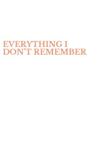 EVERYTHING I DON'T REMEMBER